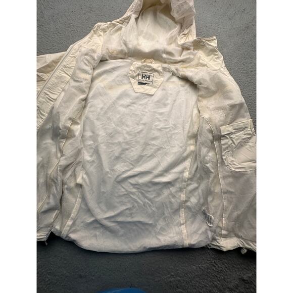 Helly Hansen Vancouver Rain Jacket Cream Beige Women Medium Rain Full Zip Hooded - Picture 7 of 15